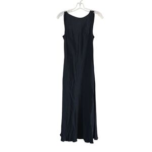 Spenser Jeremy Black Silk Maxi Dres Back Cowl Boat Neck‎ Size 4   Vintage Y2k